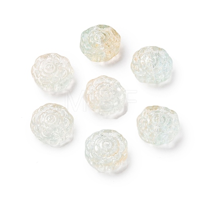 Spray Painted Transparent Glass Beads GLAA-D038-01C-1