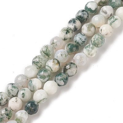 Natural Tree Agate Beads Strands G-S281-15-6mm-1