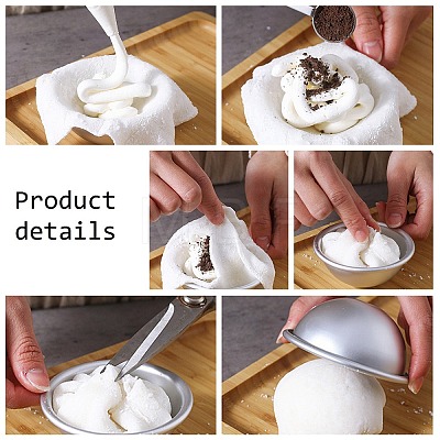 Aluminum Half Sphere Molds LS-AJEW-E048-01P-02-1