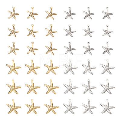 Cheriswelry 40Pcs 4 Style 304 Stainless Steel Pendants STAS-CW0001-07-1