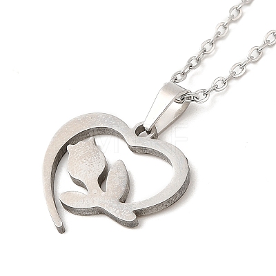 306 Stainless Steel Pendant Necklace for Women NJEW-Q772-01P-05-1