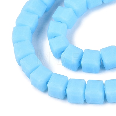Opaque Frosted Glass Beads Strands GLAA-N072-01A-B08-1