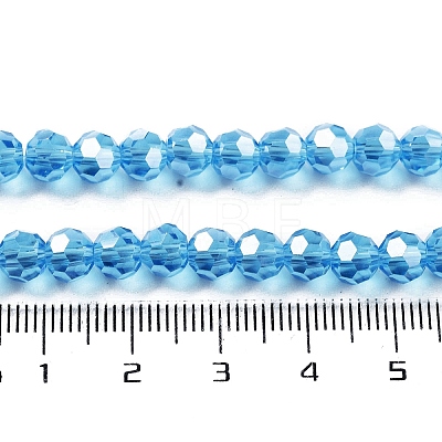 Electroplate Transparent Glass Beads Strands EGLA-A035-T6mm-A08-1
