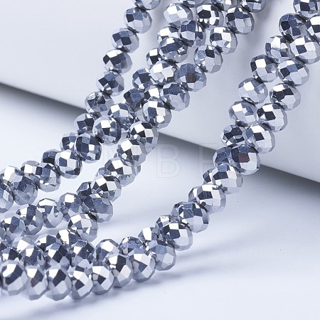 Electroplate Transparent Glass Beads Strands EGLA-A034-T8mm-UA05-1