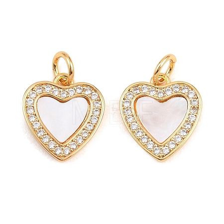 Valentine's Day Brass Micro Pave Clear Cubic Zirconia Pendants ZIRC-F148-12C-G-1