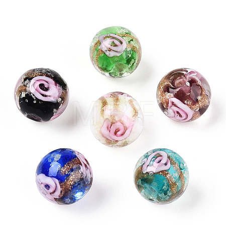 Luminous Handmade Gold Sand Lampwork Beads LAMP-T021-03I-1