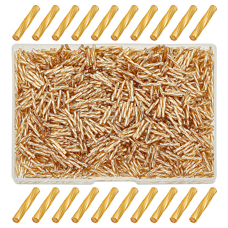 1000Pcs Glass Twisted Bugle Beads SEED-HY0001-12B-1