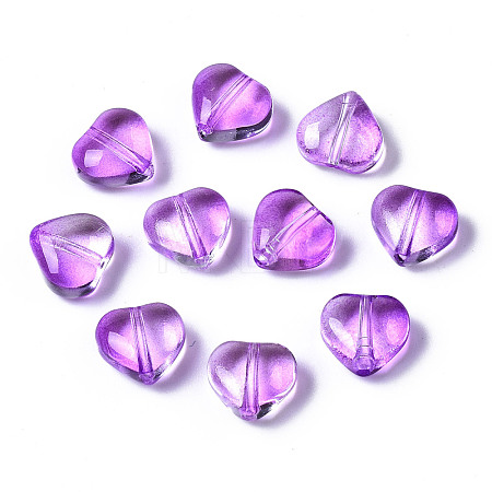 Transparent Spray Painted Glass Beads GGLA-S054-012A-01-1