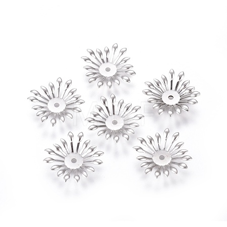 Tarnish Resistant Multi-Petal 316 Surgical Stainless Steel Bead Caps X-STAS-G196-03P-1