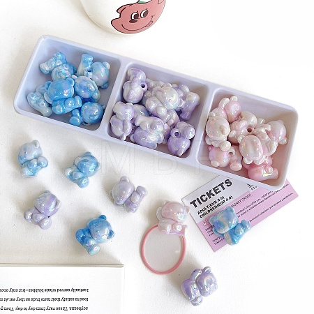 Two Tone Color Opaque Acrylic Beads OACR-N138-01-1