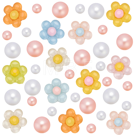 16Pcs Translucent Resin Cabochons RESI-SP0001-66-1