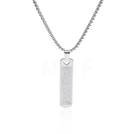 201 Stainless Steel Rectangle Dog Tag Pendant Necklaces for Men's WGCE0ED-01-1