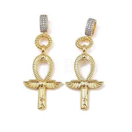 Brass Micro Pave Cubic Zirconia Pendants KK-H072-15B-G-1