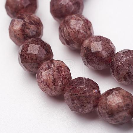 Natural Strawberry Quartz Bead Strands G-P213-09-6mm-1