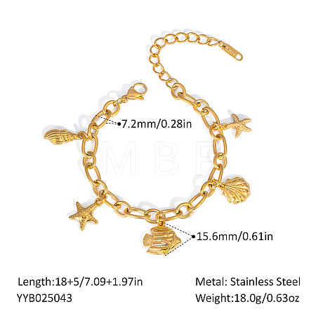 Stylish Ocean Stainless Steel Charm Bracelets OX8367-2-1