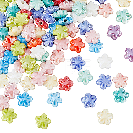 3Strands Handmade Porcelain Beads Strands PORC-DC0001-07-1