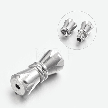 Tarnish Resistant 304 Stainless Steel Screw Clasps STAS-L135-03-1