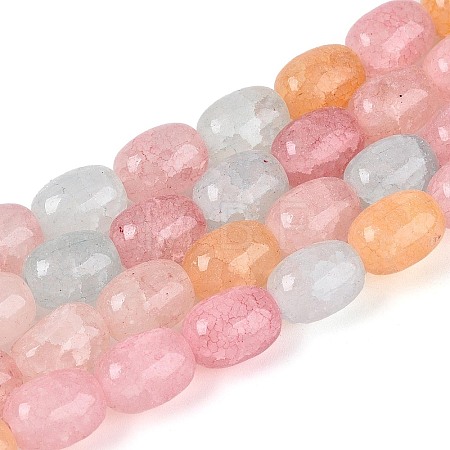 Baking Paint Crackle Glass Beads Strands DGLA-N019-01A-02-1