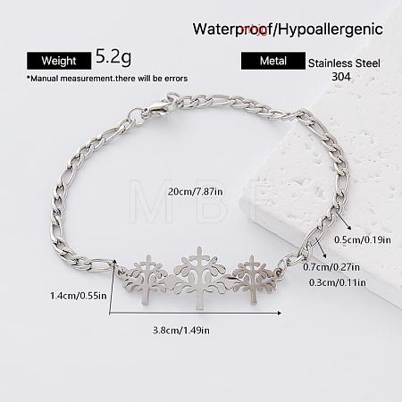 304 Stainless Steel Link Bracelets for Women Men ON2537-2-1