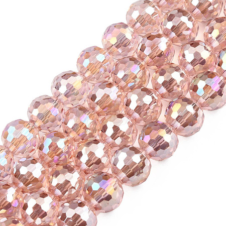 Electroplate Transparent Glass Beads Strands EGLA-N002-46-H02-1