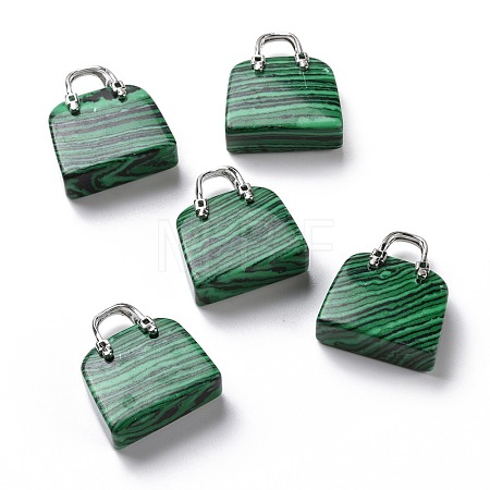 Synthetic Malachite Pendants KK-E274-01P-018-1