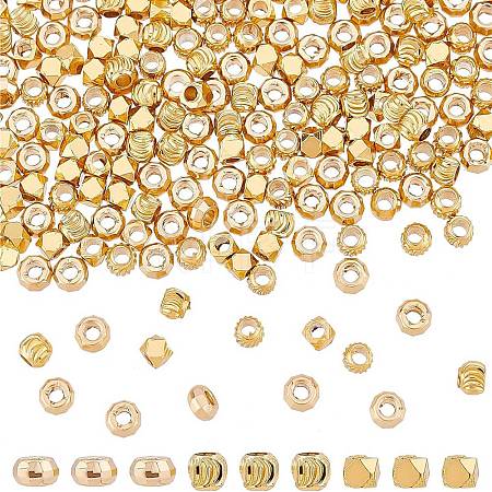 300Pcs 3 Style Brass Beads KK-FH0004-03-1