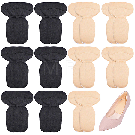 12 Pairs 2 Colors Self-adhesive Sponge T Shape Heel Sticker DIY-WR0005-70-1