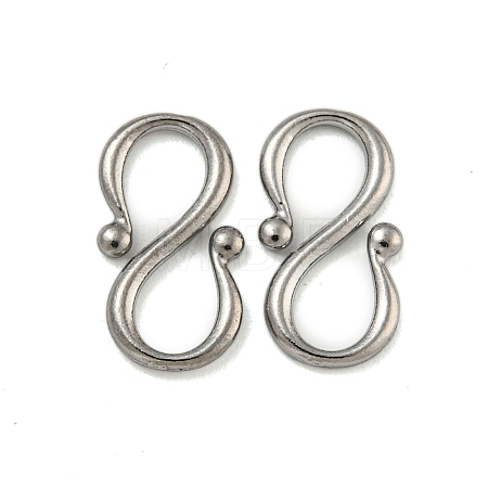 Non-Tarnish 304 Stainless Steel S-Hook Clasps STAS-U007-20B-P-1