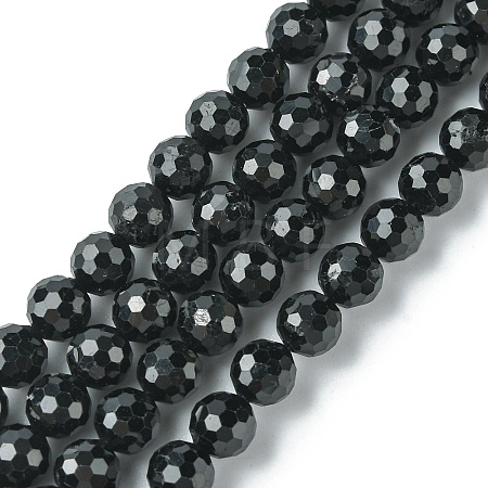 Natural Black Tourmaline Beads Strands G-F748-Y01-04-1