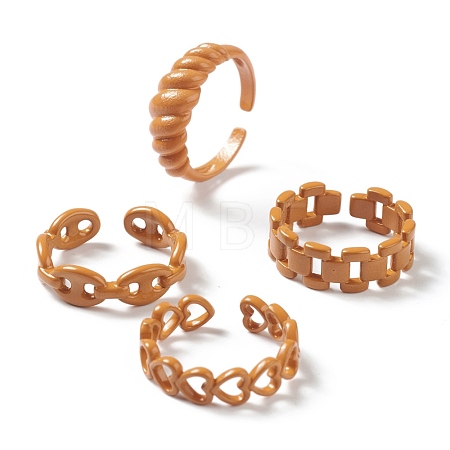 Spray Painted Brass Cuff Rings RJEW-H545-I-1