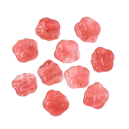 Cherry Quartz Glass Carved Cabochons G-I395-A04-1