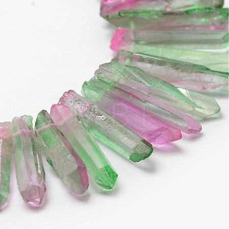 Electroplate Natural Quartz Crystal Beads Strands G-F462-01A-1