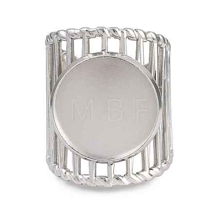 304 Stainless Steel Cuff Rings Ring Components SA-CBA098D-01P-E-1