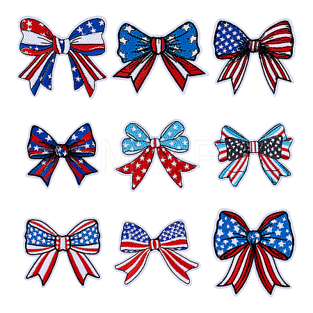 9Pcs Polyester Embroidery Sew on Ornament Accessories PATC-WH0008-257-1
