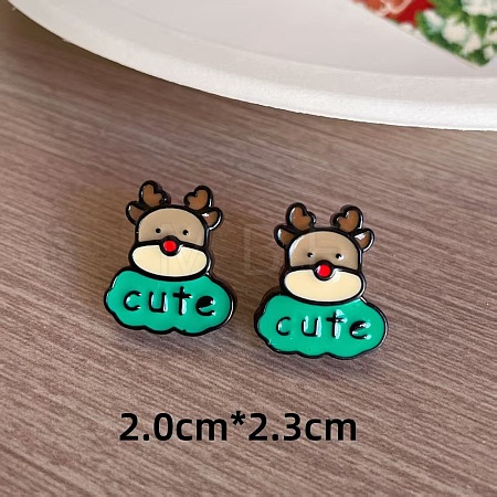 Christmas Theme Resin Stud Earrings FS-WG62E75-06-1