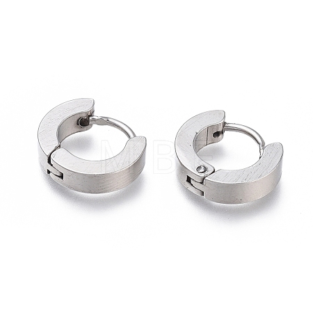304 Stainless Steel Huggie Hoop Earrings EJEW-O087-09E-P-1