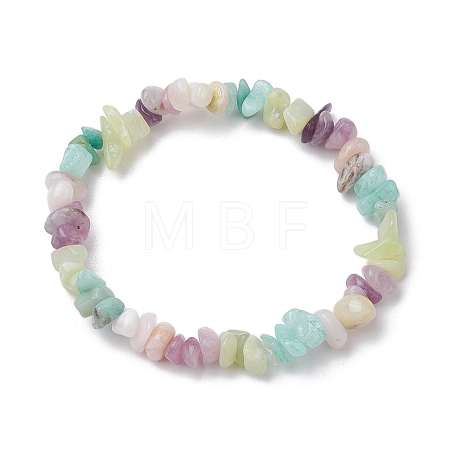 Natural Gemstone Chip Stretch Bracelets for Women BJEW-JB11019-01-1