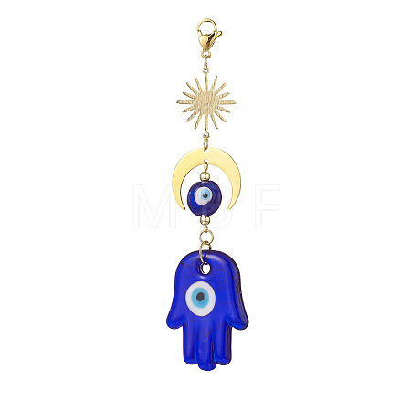 Handmade Evil Eye Lampwork Pendant Decorations HJEW-JM00912-04-1
