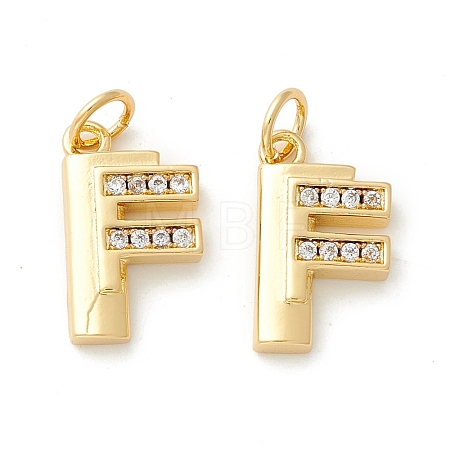Rack Plating Eco-friendly Brass Micro Pave Clear Cubic Zirconia Charms KK-D072-01G-F-NR-1