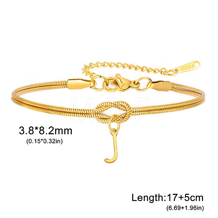 304 Stainless Steel Initial Charm Bracelets FS-WGD8E41-26-1
