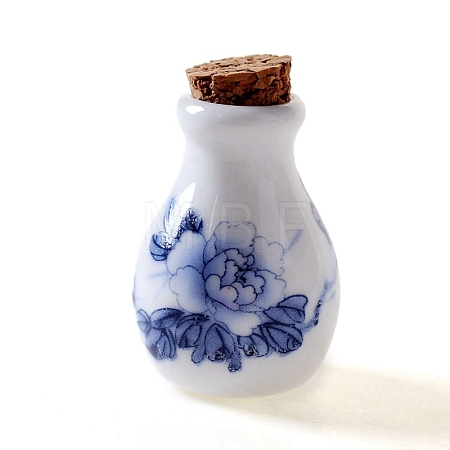 Peony Pattern Handmade Porcelain Essential Oil Empty Perfume Bottle PW-WG78122-03-1