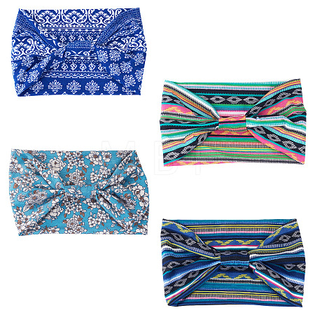 4Pcs 4 Styles Yoga Cloth Exercise Elastic Headbands OHAR-TA0001-16-1