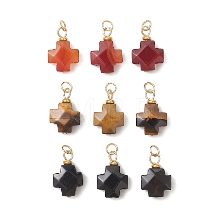 Natural Mixed Stone Pendants PALLOY-JF05432-1