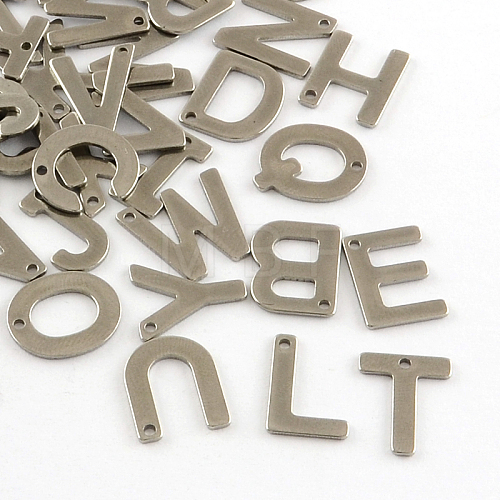 DanLingJewelry 304 Stainless Steel Letter Charms STAS-DL0001-08P-1