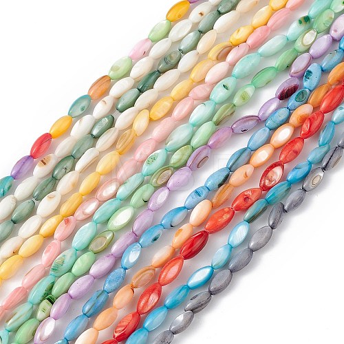 Natural Freshwater Shell Dyed Beads Strands SHEL-M018-13-1