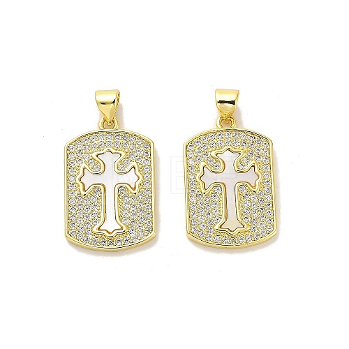 Brass Micro Pave Cubic Zirconia Pendants KK-K365-06D-G-1