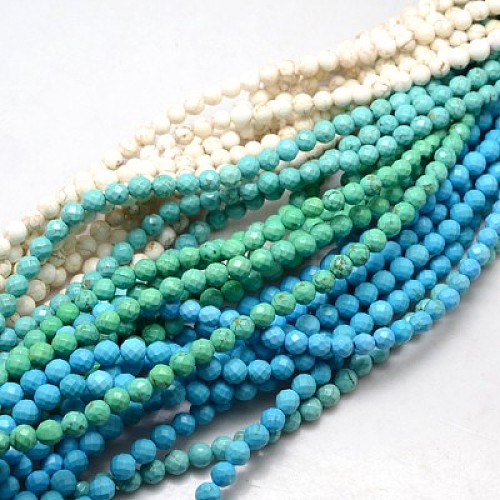 Natural Howlite Round Beads Strands TURQ-L017-8mm-02-1