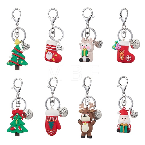 Christmas PVC Plastic Pendants Keychain KEYC-JKC00909-1