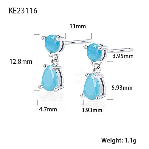 Cubic Zirconia Teardrop Dangle Stud Earrings SC9593-08-1
