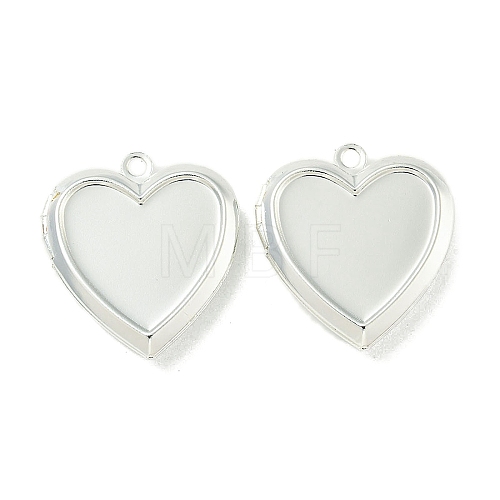 Rack Plating Heart Brass Locket Pendants KK-T071-11S-1